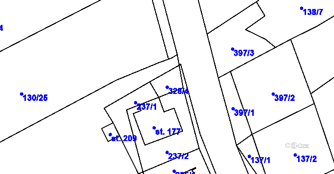 Parcela st. 328/4 v KÚ Načetín u Kalku, Katastrální mapa