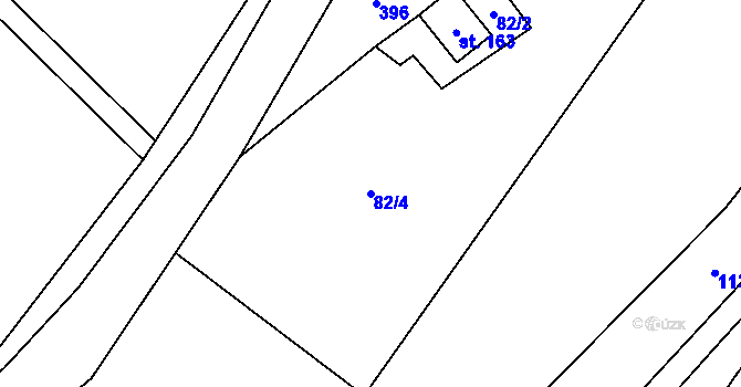Parcela st. 82/4 v KÚ Načetín u Kalku, Katastrální mapa