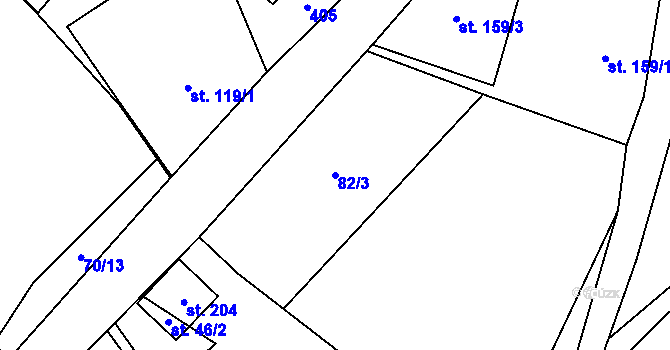 Parcela st. 82/3 v KÚ Načetín u Kalku, Katastrální mapa