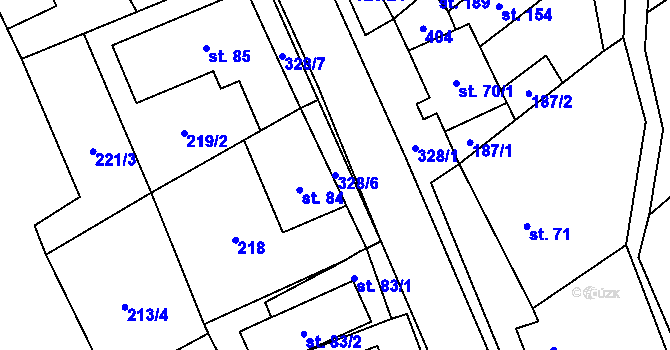 Parcela st. 328/6 v KÚ Načetín u Kalku, Katastrální mapa