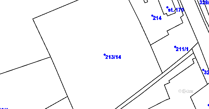 Parcela st. 213/14 v KÚ Načetín u Kalku, Katastrální mapa