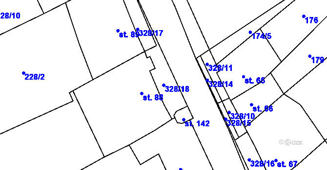 Parcela st. 328/18 v KÚ Načetín u Kalku, Katastrální mapa