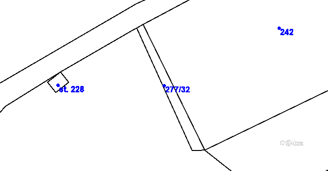 Parcela st. 277/32 v KÚ Načetín u Kalku, Katastrální mapa