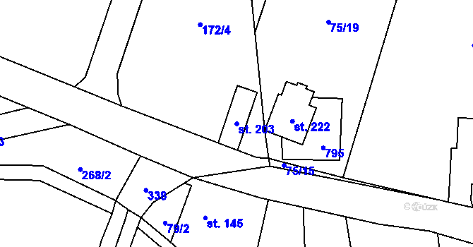 Parcela st. 203 v KÚ Načetín u Kalku, Katastrální mapa