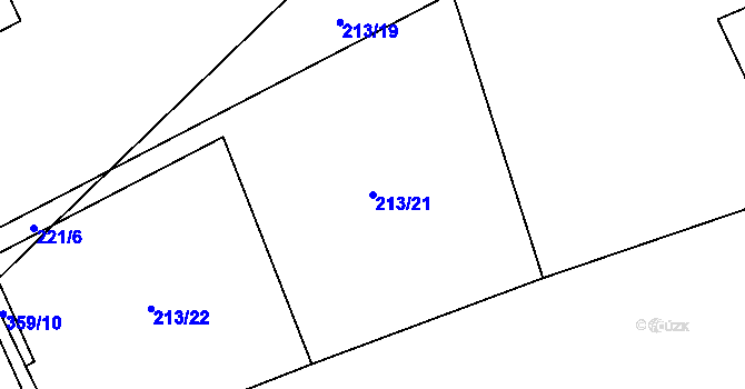 Parcela st. 213/21 v KÚ Načetín u Kalku, Katastrální mapa