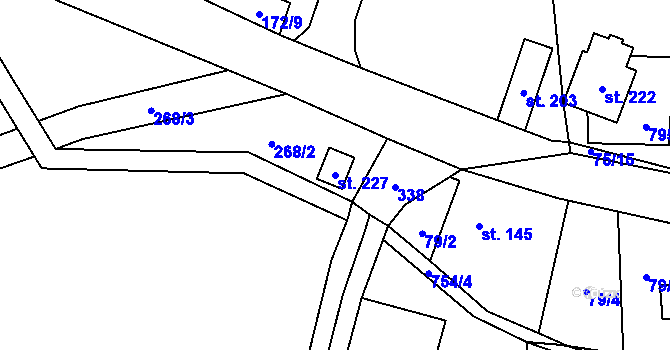 Parcela st. 227 v KÚ Načetín u Kalku, Katastrální mapa