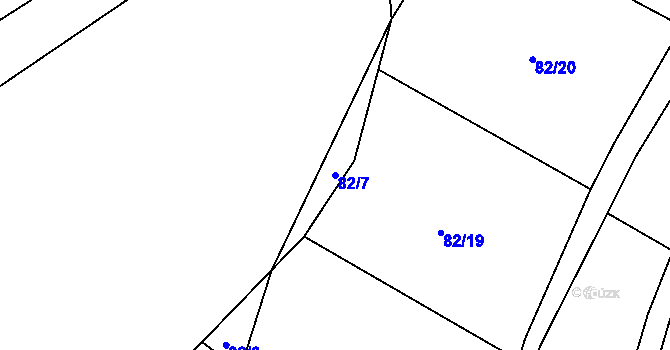 Parcela st. 82/7 v KÚ Načetín u Kalku, Katastrální mapa