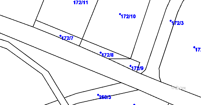Parcela st. 172/8 v KÚ Načetín u Kalku, Katastrální mapa