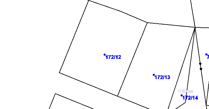 Parcela st. 172/12 v KÚ Načetín u Kalku, Katastrální mapa