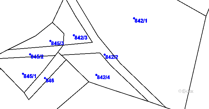 Parcela st. 842/2 v KÚ Kalenice, Katastrální mapa