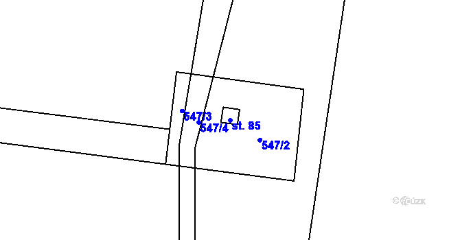Parcela st. 85 v KÚ Kalhov, Katastrální mapa