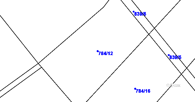 Parcela st. 784/12 v KÚ Kalhov, Katastrální mapa