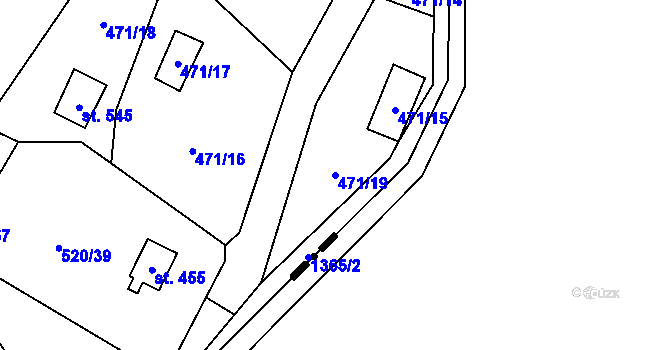 Parcela st. 471/19 v KÚ Kaliště u Ondřejova, Katastrální mapa