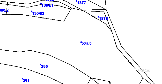Parcela st. 272/2 v KÚ Kaliště u Ondřejova, Katastrální mapa