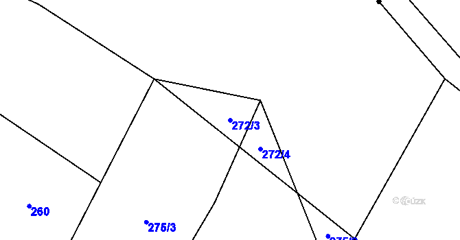Parcela st. 272/3 v KÚ Kaliště u Ondřejova, Katastrální mapa
