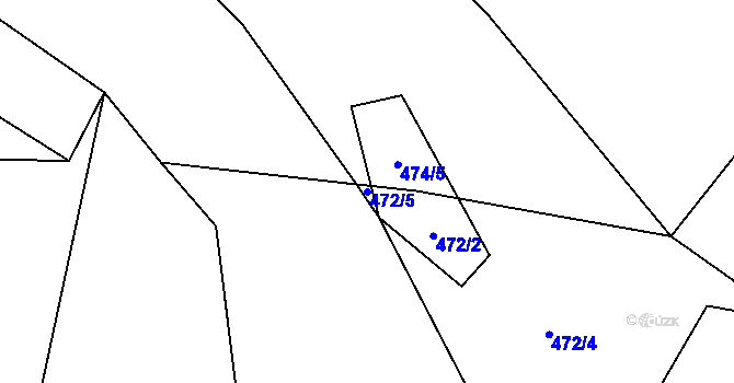 Parcela st. 472/5 v KÚ Kaliště u Ondřejova, Katastrální mapa