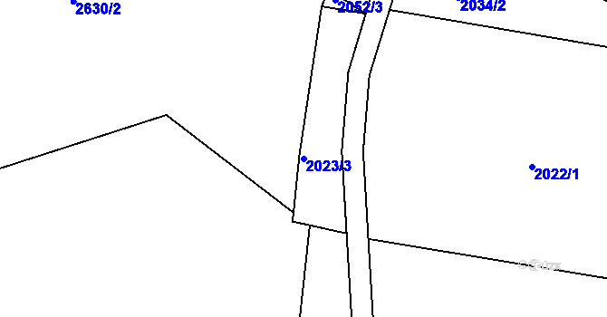 Parcela st. 2023/3 v KÚ Kaliště u Českých Budějovic, Katastrální mapa
