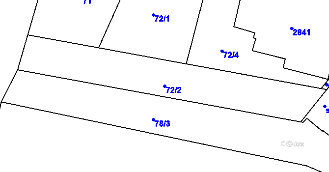 Parcela st. 72/2 v KÚ Třebotovice, Katastrální mapa