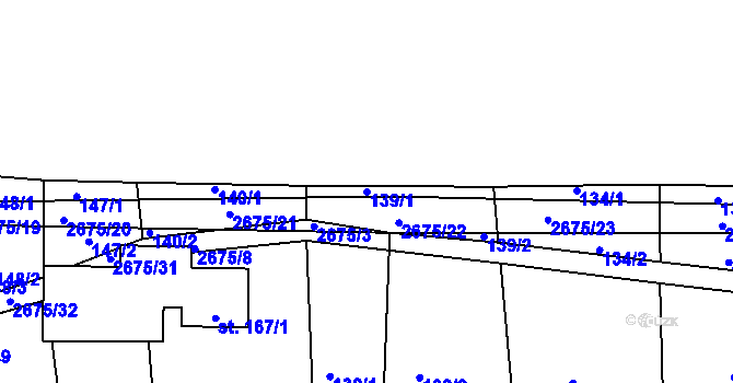 Parcela st. 139/1 v KÚ Třebotovice, Katastrální mapa