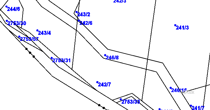 Parcela st. 246/8 v KÚ Třebotovice, Katastrální mapa