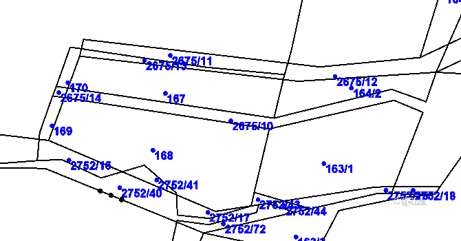 Parcela st. 2675/10 v KÚ Třebotovice, Katastrální mapa