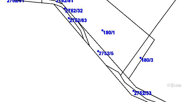 Parcela st. 2752/5 v KÚ Třebotovice, Katastrální mapa