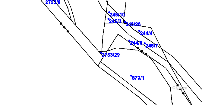 Parcela st. 2753/29 v KÚ Třebotovice, Katastrální mapa