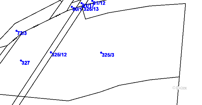 Parcela st. 325/3 v KÚ Zaliny, Katastrální mapa