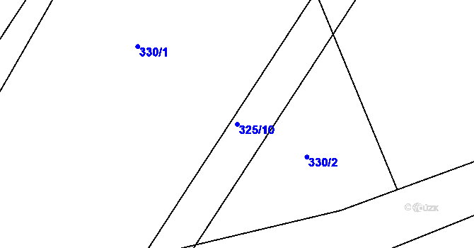 Parcela st. 325/10 v KÚ Zaliny, Katastrální mapa