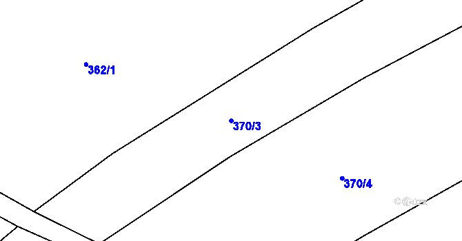 Parcela st. 370/3 v KÚ Zaliny, Katastrální mapa