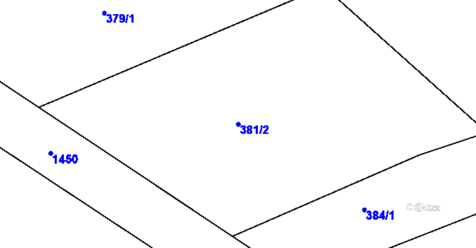 Parcela st. 381/2 v KÚ Zaliny, Katastrální mapa