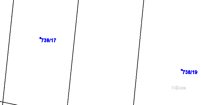 Parcela st. 738/18 v KÚ Zaliny, Katastrální mapa