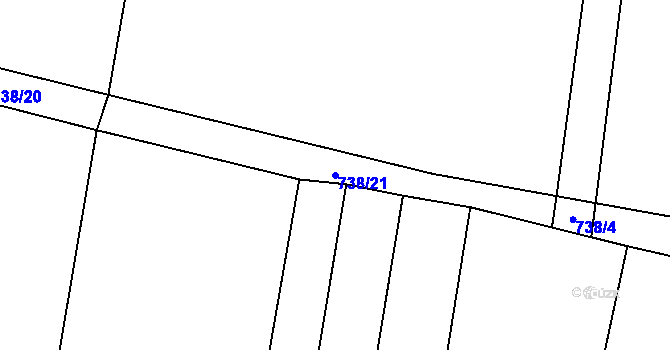 Parcela st. 738/21 v KÚ Zaliny, Katastrální mapa