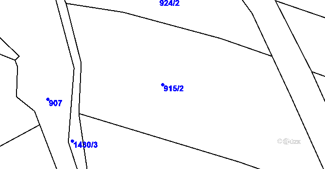 Parcela st. 915/2 v KÚ Zaliny, Katastrální mapa