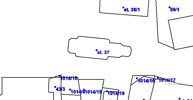 Parcela st. 37 v KÚ Kaliště, Katastrální mapa