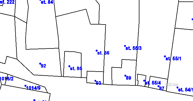 Parcela st. 56 v KÚ Kaliště, Katastrální mapa