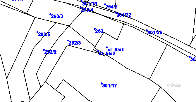 Parcela st. 65/2 v KÚ Kaliště, Katastrální mapa