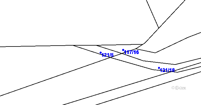 Parcela st. 121/5 v KÚ Kaliště, Katastrální mapa