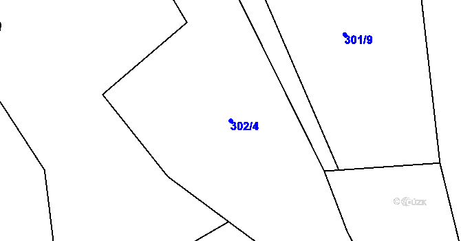 Parcela st. 302/4 v KÚ Kaliště, Katastrální mapa