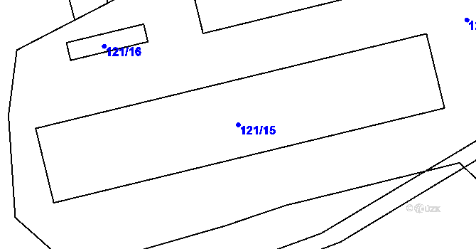 Parcela st. 121/15 v KÚ Kaliště, Katastrální mapa