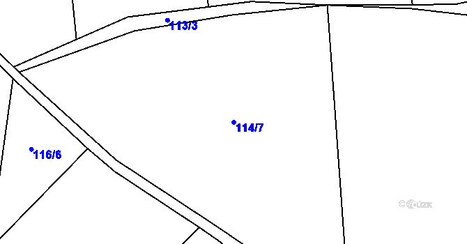 Parcela st. 114/7 v KÚ Kaliště, Katastrální mapa