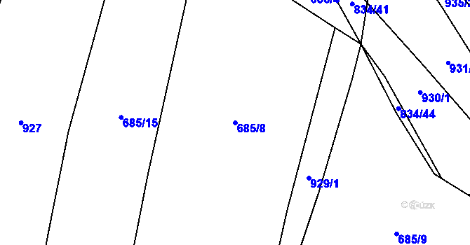 Parcela st. 685/8 v KÚ Kaliště, Katastrální mapa