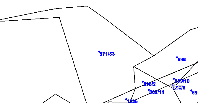 Parcela st. 971/33 v KÚ Kaliště, Katastrální mapa