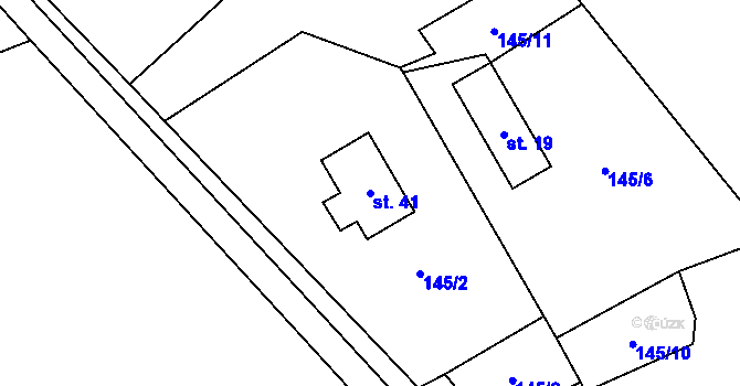 Parcela st. 41 v KÚ Býkovec, Katastrální mapa