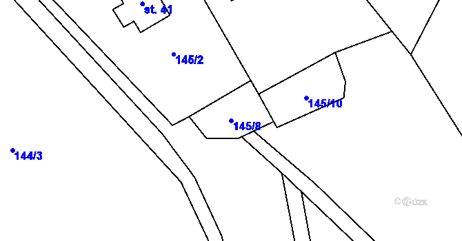 Parcela st. 145/8 v KÚ Býkovec, Katastrální mapa