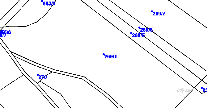 Parcela st. 269/1 v KÚ Býkovec, Katastrální mapa