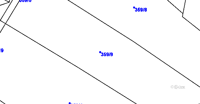 Parcela st. 359/9 v KÚ Býkovec, Katastrální mapa