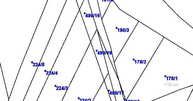 Parcela st. 499/19 v KÚ Býkovec, Katastrální mapa