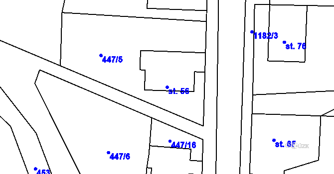 Parcela st. 56 v KÚ Kaliště u Horních Dubenek, Katastrální mapa