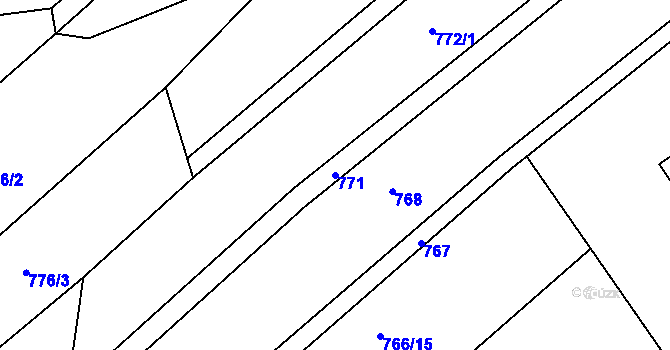 Parcela st. 771 v KÚ Kaliště u Horních Dubenek, Katastrální mapa